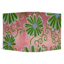 Christmas Red Green Floral Tribal Daisy Pattern Vinyl Binders