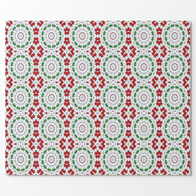 Christmas Red Green Stars Wrapping Paper 2/4