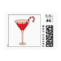 Christmas Red Martini Stamp
