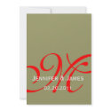 Christmas Red Monogram Names Wedding Invitation invitation