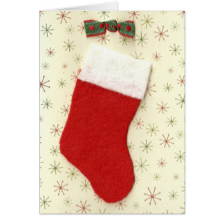 Christmas red stocking greeting card