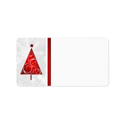 Christmas Red Tree - Blank Mailing Labels Personalized Address Labels