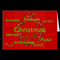"Christmas Red Wreath Around The World" Card by Yve_13 "Christmas Red Wreath Around The World" Card