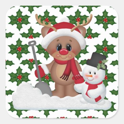 Christmas Reindeer cartoon Holiday sticker