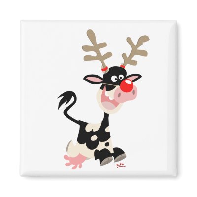 Christmas Reindeer counterfeit magnet by Lioness_Graphics
