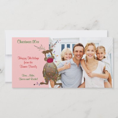 Christmas Reindeer Family Photo Card