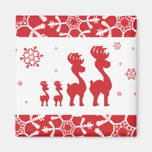 Christmas Reindeer Family Refrigerator Magnets
