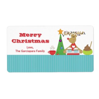 Christmas Reindeer Gift Tag Labels label