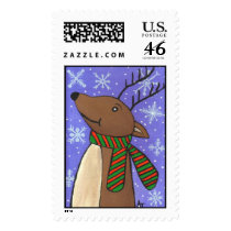 Christmas Reindeer - holiday stamp
