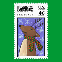 Christmas Reindeer - holiday stamp