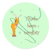 Christmas Reindeer I have been Naughty Stickers by Jamene_Clothing Christmas Reindeer I have been Naughty Stickers