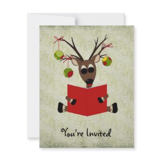 Christmas Reindeer Invitation invitation