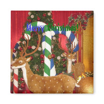 Christmas Reindeer magnets by crystalpeppermint Christmas Reindeer magnets
