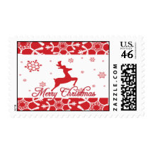 Christmas Reindeer Postage Stamp