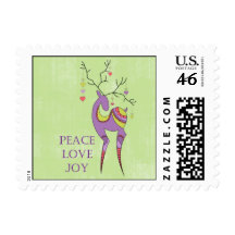 Christmas Reindeer Postage Stamps