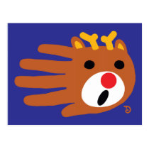 Christmas Reindeer postcard