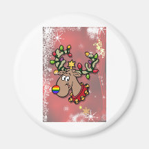 Christmas Reindeer Refrigerator Magnet