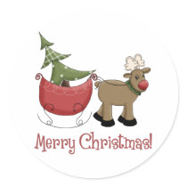 Christmas Reindeer, Sleigh and Tree stickers by naturetees Christmas Reindeer, Sleigh and Tree stickers