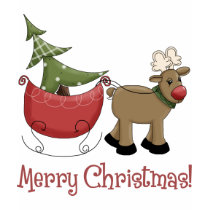 Christmas Reindeer, Sleigh and Tree t-shirts by naturetees Christmas Reindeer, Sleigh and Tree t-shirts