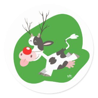 Christmas reindeer sticker sticker