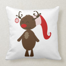 Christmas Reindeer Throw Pillow
