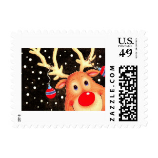 CHRISTMAS REINDEER USA POSTAGE STAMP