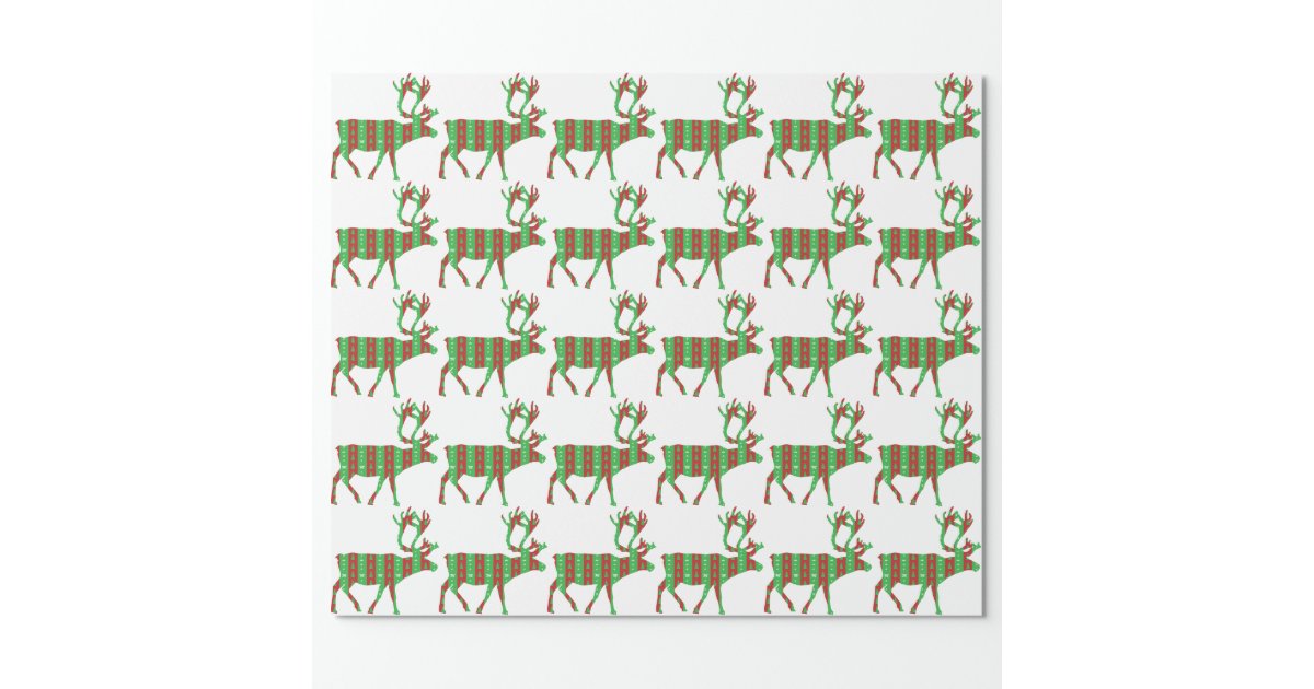 Christmas Reindeer Wrapping Paper | Zazzle