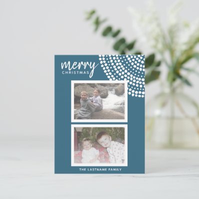 Christmas - Retro Snowflakes Photo Card Postcard