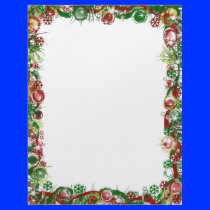 Christmas Ribbon Ball border Letterhead Design