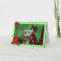 Christmas Ribbon Tree - Doberman Chinese Crested card