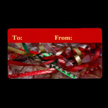 Christmas Ribbons Gift Tag Personalized Shipping Label