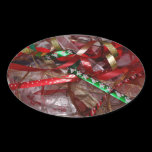 Christmas Ribbons Oval Sticker