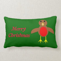 Christmas Robin Customizable Pillow
