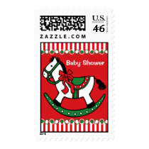 Christmas Rocking Horse Custom Postage Stamps