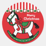 Christmas Rocking Horse Custom Round Sticker