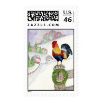Christmas Rooster Stamps