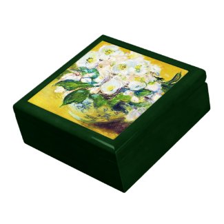 Christmas Roses Claude Monet flowers floral paint Trinket Box
