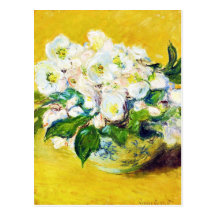 Christmas Roses Claude Monet flowers floral paint Postcard