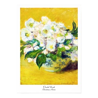 Christmas Roses Claude Monet flowers floral paint Print