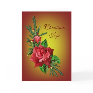 Christmas Roses with Holly and Spruce