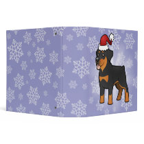 Christmas Rottweiler Vinyl Binders