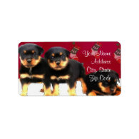Christmas Rottweiler puppies Address Label