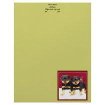 Christmas Rottweiler puppies Personalized Letterhead