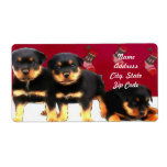 Christmas Rottweiler puppies Shipping Label