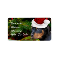 Christmas Rottweiler puppy Labels