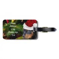 Christmas Rottweiler puppy Tag For Bags