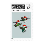 Christmas Ruby-throated Hummingbird Postage Stamps