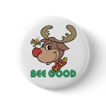 Christmas Rudolph Bee Good Buttons