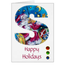 CHRISTMAS S LETTER / INSPIRED SANTA MONOGRAM CARD