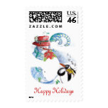 CHRISTMAS S LETTER ,PENGUIN'S SERENADE  MONOGRAM POSTAGE STAMPS